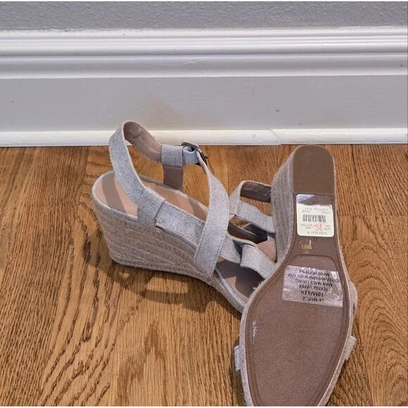 NEW! Lucky Brand Women’s Mytila Beige Gold Platform Wedge Sandal - SZ 10 - Picture 3 of 3